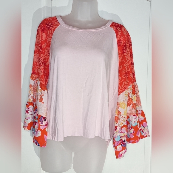 2/$30 Whimsy Ruffled Hem Floral Puff Sleeve PIONEER WOMAN Cottage Blouse(#1,107) - Picture 7 of 9